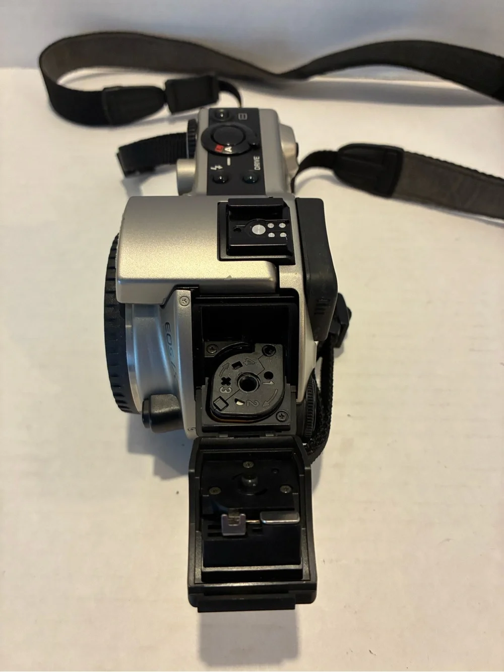 Canon EOS IX E AF 35mm SLR Film Camera Body and flash.